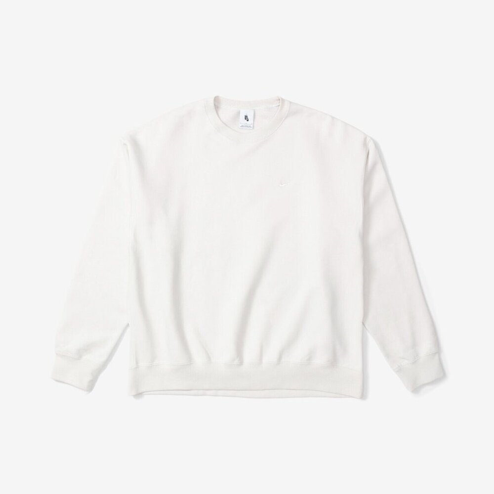 NIKE Solo Swoosh Phantom White Crew Neck Sweatshirt - Men's Medium - CV0554-030